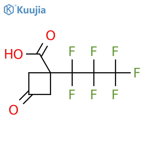 1-(heptafluoropropyl)-3-oxocyclobutane-1-carboxylic acid structure