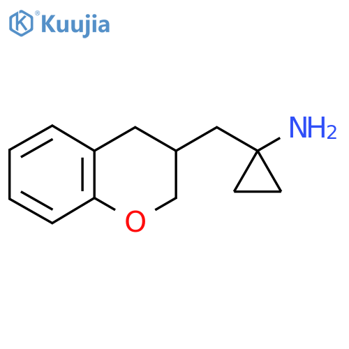 1-(3,4-dihydro-2H-1-benzopyran-3-yl)methylcyclopropan-1-amine structure