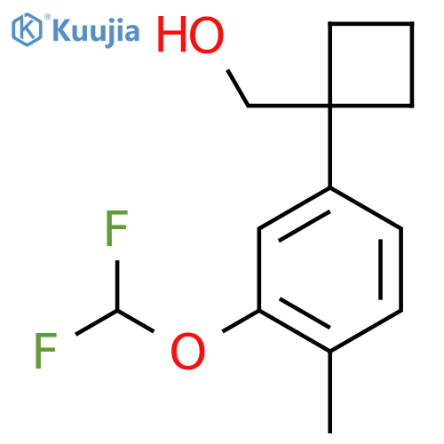 {1-3-(difluoromethoxy)-4-methylphenylcyclobutyl}methanol structure