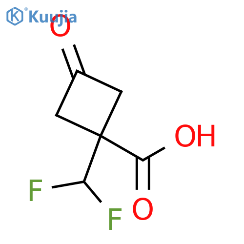 1-(difluoromethyl)-3-oxocyclobutane-1-carboxylic acid structure