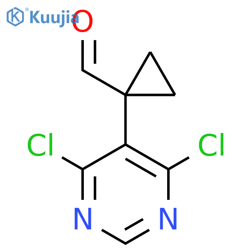 1-(4,6-dichloropyrimidin-5-yl)cyclopropane-1-carbaldehyde structure
