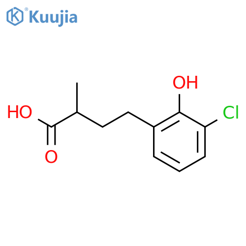 4-(3-chloro-2-hydroxyphenyl)-2-methylbutanoic acid structure