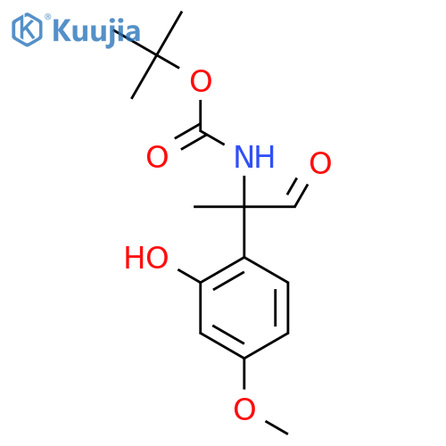 tert-butyl N-2-(2-hydroxy-4-methoxyphenyl)-1-oxopropan-2-ylcarbamate structure