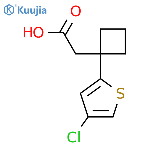 2-1-(4-chlorothiophen-2-yl)cyclobutylacetic acid structure