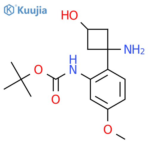 tert-butyl N-2-(1-amino-3-hydroxycyclobutyl)-5-methoxyphenylcarbamate structure