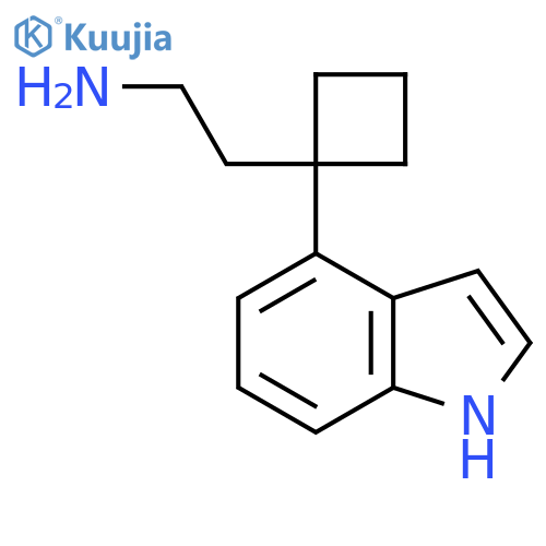 2-1-(1H-indol-4-yl)cyclobutylethan-1-amine structure