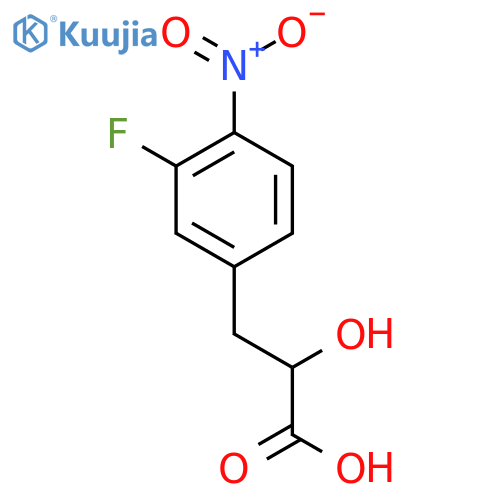 3-(3-fluoro-4-nitrophenyl)-2-hydroxypropanoic acid structure