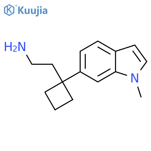 2-1-(1-methyl-1H-indol-6-yl)cyclobutylethan-1-amine structure