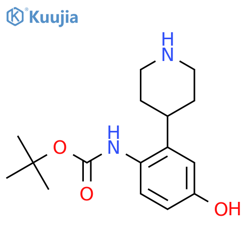 tert-butyl N-4-hydroxy-2-(piperidin-4-yl)phenylcarbamate structure