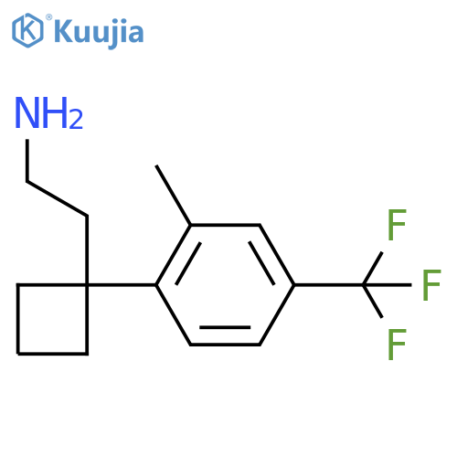 2-{1-2-methyl-4-(trifluoromethyl)phenylcyclobutyl}ethan-1-amine structure