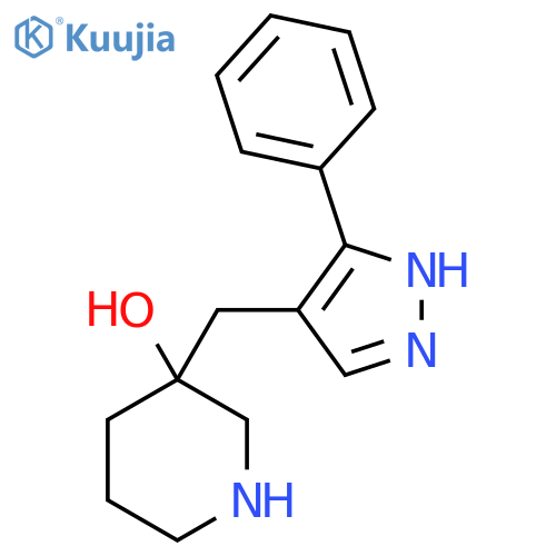 3-(3-phenyl-1H-pyrazol-4-yl)methylpiperidin-3-ol structure