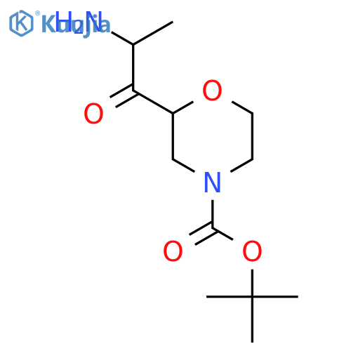tert-butyl 2-(2-aminopropanoyl)morpholine-4-carboxylate structure