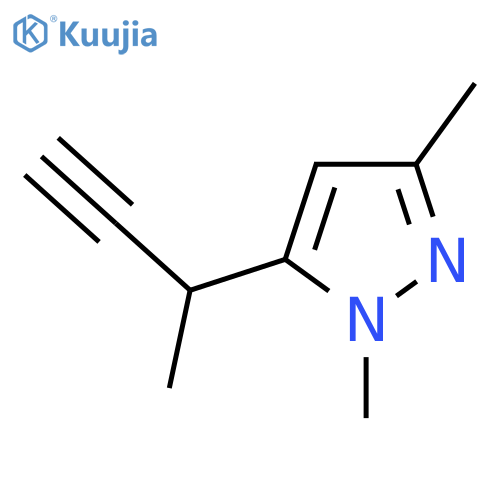5-(but-3-yn-2-yl)-1,3-dimethyl-1H-pyrazole structure