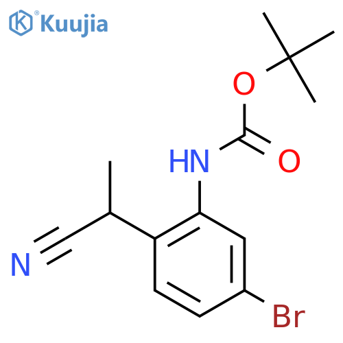 tert-butyl N-5-bromo-2-(1-cyanoethyl)phenylcarbamate structure