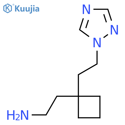 2-{1-2-(1H-1,2,4-triazol-1-yl)ethylcyclobutyl}ethan-1-amine structure