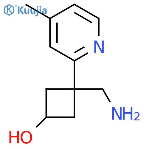 3-(aminomethyl)-3-(4-methylpyridin-2-yl)cyclobutan-1-ol structure