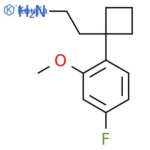 2-1-(4-fluoro-2-methoxyphenyl)cyclobutylethan-1-amine structure