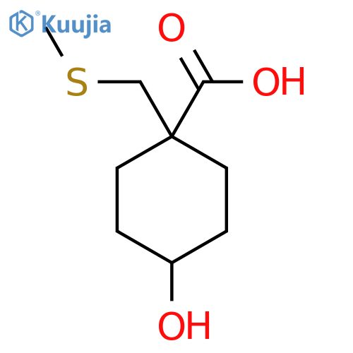 4-hydroxy-1-(methylsulfanyl)methylcyclohexane-1-carboxylic acid structure