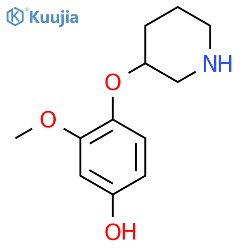 3-methoxy-4-(piperidin-3-yloxy)phenol structure