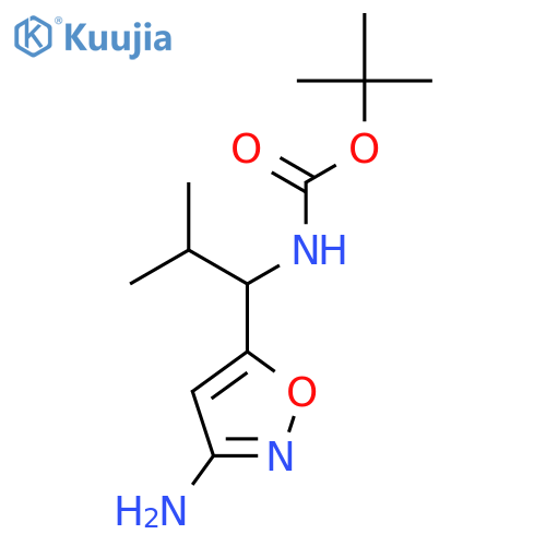 tert-butyl N-1-(3-amino-1,2-oxazol-5-yl)-2-methylpropylcarbamate structure