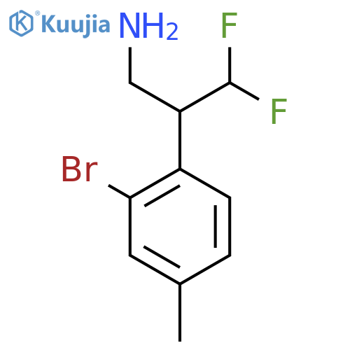 2-(2-bromo-4-methylphenyl)-3,3-difluoropropan-1-amine structure