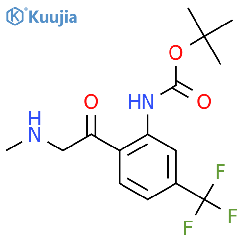 tert-butyl N-{2-2-(methylamino)acetyl-5-(trifluoromethyl)phenyl}carbamate structure