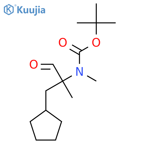 tert-butyl N-2-(cyclopentylmethyl)-1-oxopropan-2-yl-N-methylcarbamate structure