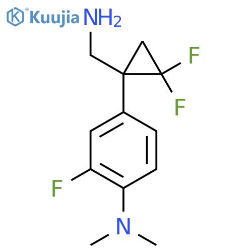 4-1-(aminomethyl)-2,2-difluorocyclopropyl-2-fluoro-N,N-dimethylaniline structure
