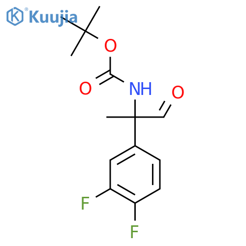 tert-butyl N-2-(3,4-difluorophenyl)-1-oxopropan-2-ylcarbamate structure