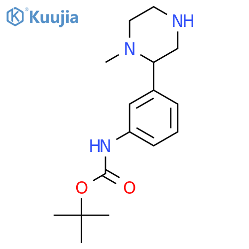tert-butyl N-3-(1-methylpiperazin-2-yl)phenylcarbamate structure