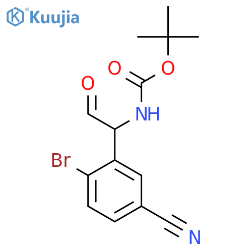 tert-butyl N-1-(2-bromo-5-cyanophenyl)-2-oxoethylcarbamate structure