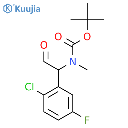 tert-butyl N-1-(2-chloro-5-fluorophenyl)-2-oxoethyl-N-methylcarbamate structure