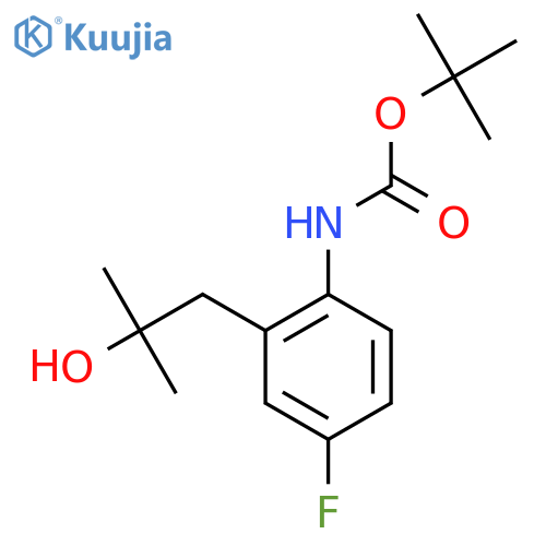 tert-butyl N-4-fluoro-2-(2-hydroxy-2-methylpropyl)phenylcarbamate structure