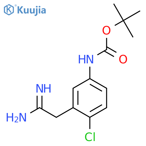 tert-butyl N-3-(carbamimidoylmethyl)-4-chlorophenylcarbamate structure
