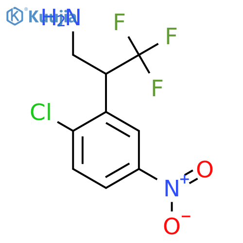 2-(2-chloro-5-nitrophenyl)-3,3,3-trifluoropropan-1-amine structure