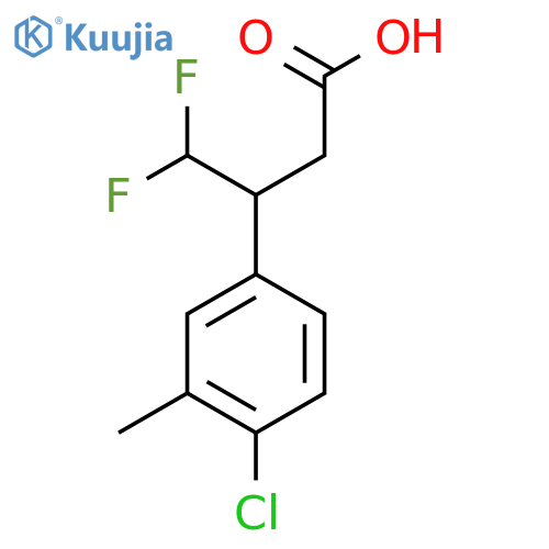 3-(4-chloro-3-methylphenyl)-4,4-difluorobutanoic acid structure