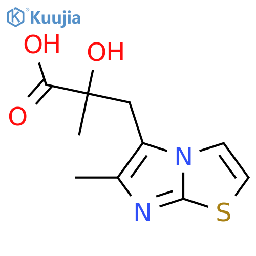 2-hydroxy-2-methyl-3-{6-methylimidazo2,1-b1,3thiazol-5-yl}propanoic acid structure