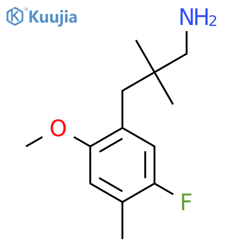 3-(5-fluoro-2-methoxy-4-methylphenyl)-2,2-dimethylpropan-1-amine structure