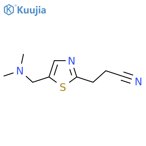 3-{5-(dimethylamino)methyl-1,3-thiazol-2-yl}propanenitrile structure