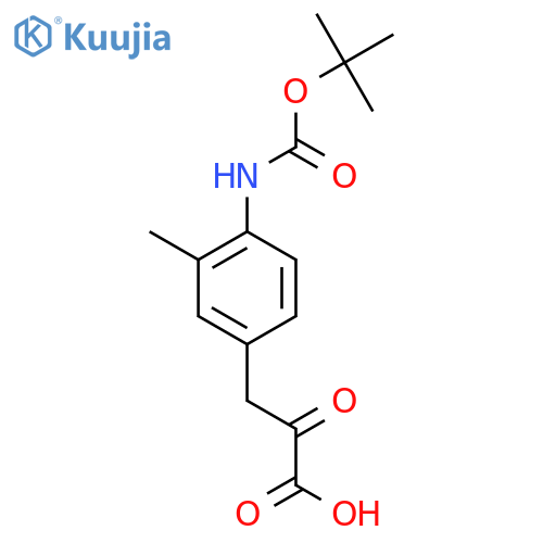 3-(4-{(tert-butoxy)carbonylamino}-3-methylphenyl)-2-oxopropanoic acid structure