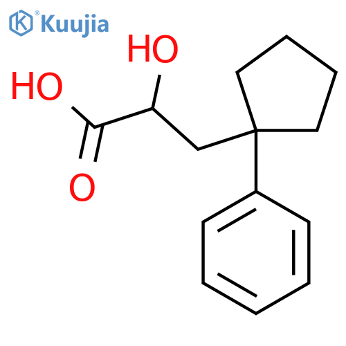 2-hydroxy-3-(1-phenylcyclopentyl)propanoic acid structure