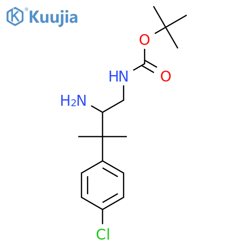 tert-butyl N-2-amino-3-(4-chlorophenyl)-3-methylbutylcarbamate structure