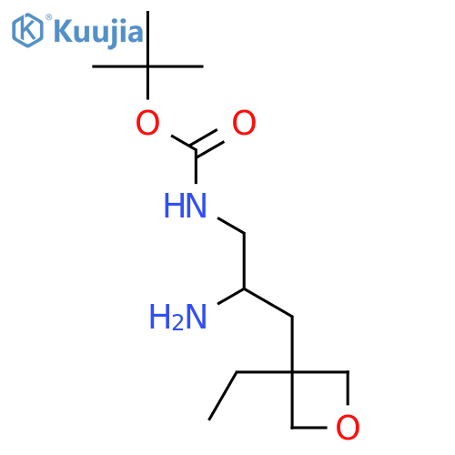 tert-butyl N-2-amino-3-(3-ethyloxetan-3-yl)propylcarbamate structure