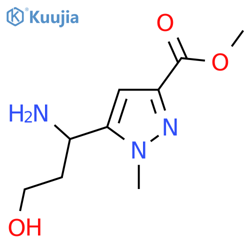 methyl 5-(1-amino-3-hydroxypropyl)-1-methyl-1H-pyrazole-3-carboxylate structure