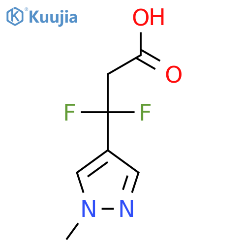 3,3-difluoro-3-(1-methyl-1H-pyrazol-4-yl)propanoic acid structure