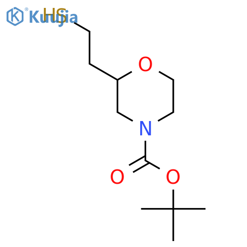 tert-butyl 2-(2-sulfanylethyl)morpholine-4-carboxylate structure