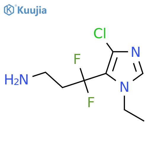 3-(4-chloro-1-ethyl-1H-imidazol-5-yl)-3,3-difluoropropan-1-amine structure