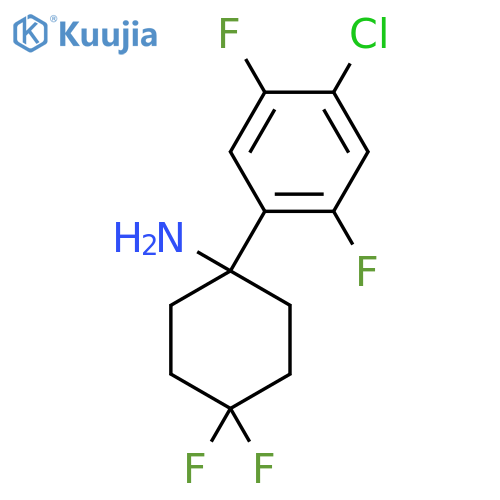 1-(4-chloro-2,5-difluorophenyl)-4,4-difluorocyclohexan-1-amine structure