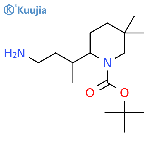 tert-butyl 2-(4-aminobutan-2-yl)-5,5-dimethylpiperidine-1-carboxylate structure