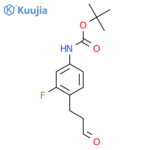 tert-butyl N-3-fluoro-4-(3-oxopropyl)phenylcarbamate structure